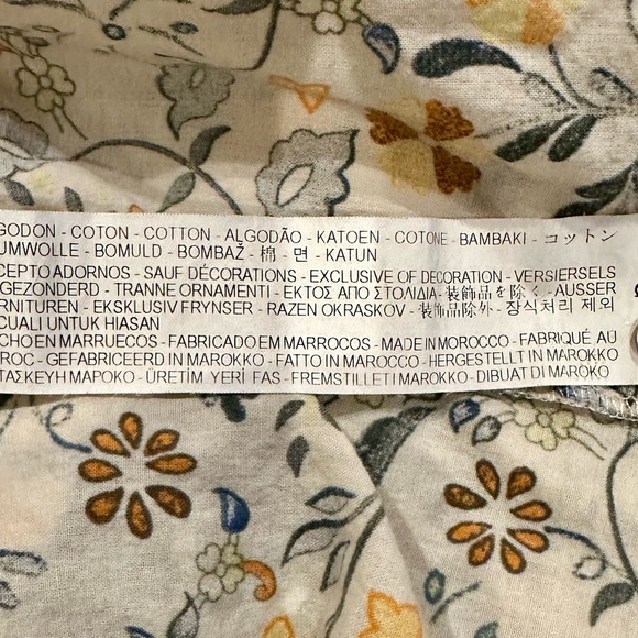 Women’s Zara Basic Floral Print Crochet Boho Blouse Size Large - Picture 6 of 7